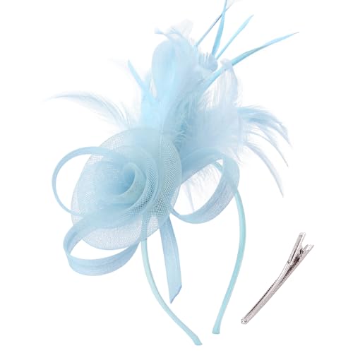 Image of DRESHOW Fascinators Hats for Women Tea Party Fascinator Hats Vintage 50s Headwear Cocktail Wedding Church Derby Hat
