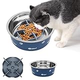 Slow Feeder Dog Bowl for Bloat Prevention - Non-Tip Stainless Steel Dog Food Bowl with Anti-Gulp Maze, Healthy Digestion Bowl for Small/Medium/Large Dog