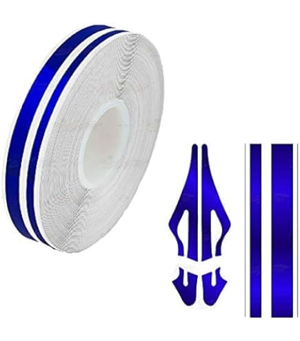 Image of Roll Vinyl Pinstriping Racing Stripes Pinstripe Chrome Line Tape Decal Sticker Auto Pinstripe Tape,Automotive Pinstriping Tape 32ft,Vinyl Pinstripe Tape (Blue Chrome 1 /2)