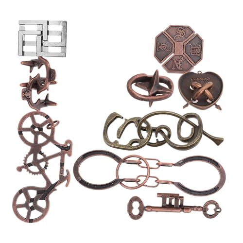 GALPADA 9 peças quebra-cabeças de metal Lu Ban bloqueio inteligente desafio mental para adultos e exercício cognitivo e criatividade presente educativo de habilidade e logística