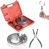 Master Piston Ring Compressor Kit - Heavy Duty Auto Engine Piston Ring Installer with 1 Pliers and 14 Bands (62-145mm/2.44-5.71in), Removal Tool Kit for Car, Truck, Race Car Engines