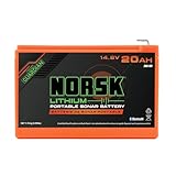 Norsk Lithium 14.8V 20Ah Lithium-Ion Battery with Charger - Lightweight Portable Power for Ice Fishing Live Imaging Sonar (Garmin LiveScope, Humminbird MEGA Live & Lowrance ActiveTarget)