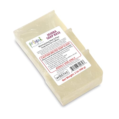 Primal Elements Jojoba Oil Soap Base - Moisturizing Melt and Pour Glycerin Soap Base for Crafting and Soap Making Easy to Cut - 2 Pound