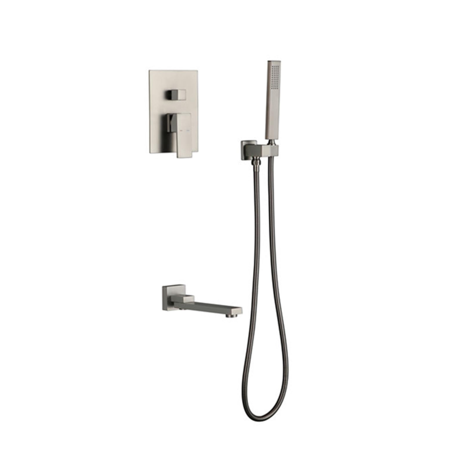 WOTZOV Concealed Shower Mixer Taps Wall Mounted 2 Functions Hot And Cold 180° Rotation Concealed Bath Mixer Tap Shower Mixer Tap Set For Bath Grey, Gray，Gray
