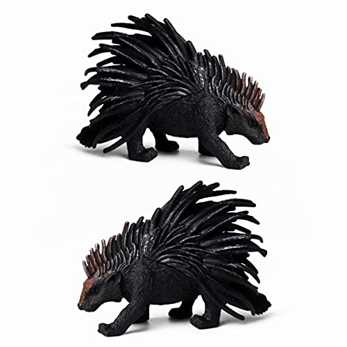 XIAOKEKE 2 Pièces Modèle De Porc-Épic Simulé, Poupée Jouet Animal De La Jungle Africaine, Poupée en Plastique Réaliste, 2,4 Pouces De Haut, C'est Un Excellent Cadeau d'anniversaire pour Les Enfants Cover