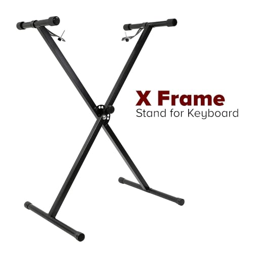 Image of Kadence Heavy-Duty, Single X Adjustable Piano Keyboard Stand with Locking Straps (NK12 Single Braced)