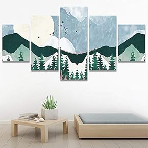 SIGNWIN 5 Panel Canvas Wall Art Modern Art...