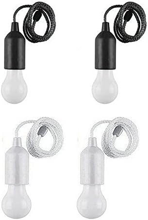 LYEAA Light Pull Cord Led Light Bulbs 1/2/4/6/7PCS Colorful LED Bulb Child Night Light Battery Operated LED Hanging Light Indoor for Birthday Party Lighting Outdoor Camping Lights Decor