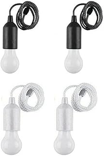 LYEAA Light Pull Cord Led Light Bulbs 1/2/4/6/7PCS Colorful LED Bulb Child Night Light Battery Operated LED Hanging Light Indoor for Birthday Party Lighting Outdoor Camping Lights Decor