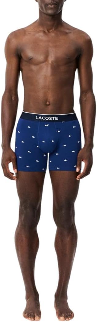 Lacoste mens Casual All Over Croc 3 Pack Cotton Stretch Boxer Briefs - Image 2