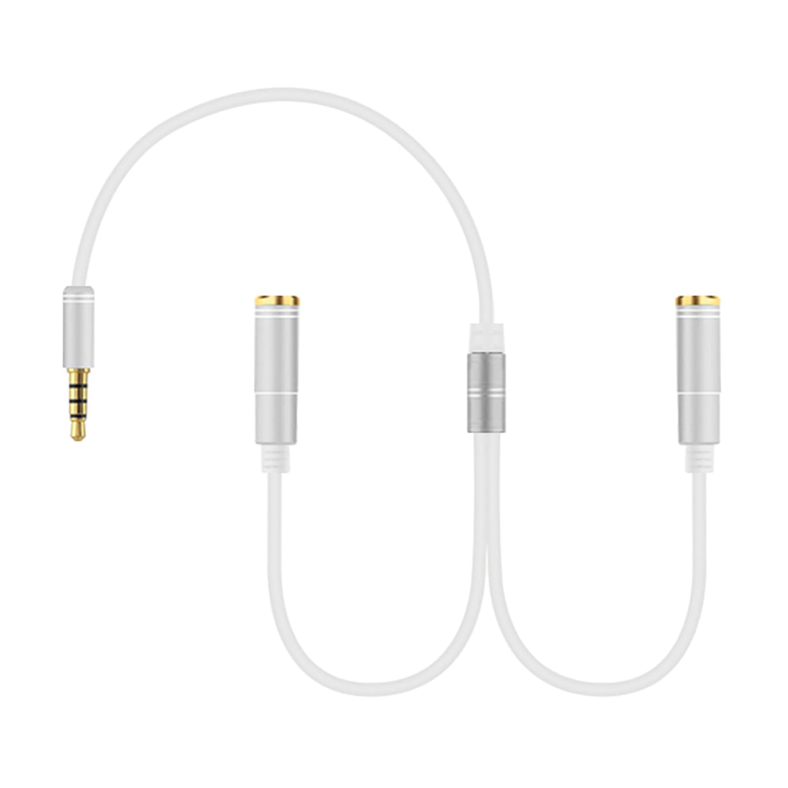 QMQJIA Small 2 in 1 Sound Connector with Line Control Multifunction Sound Splitter Easy to Use Double Output Sound Cable 30cm