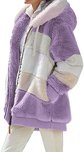 Domary Casaco de pelúcia moda feminino de inverno com capa de man...