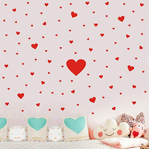 Dron Tooon Love Heart Valentine's Day Wall Decor(97 Decals )Red Heart Stickers Home Decor For Kids Girl Teen Room Office Valentines Hearts Accessories Birthday Party Supplies Gifts #TOP4