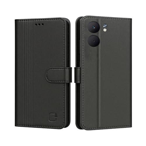 Image of AIBEX Shock Proof Flip Compatible for Oppo A5X 5G Flip Cover Leather Finish | Inside TPU with Card Pockets | Wallet Stand | Complete Protection Flip Case - Black