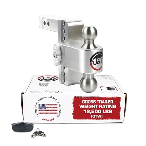 Weigh Safe Adjustable Trailer Hitch Ball Mount - 6' Adjustable Drop Hitch for 2' Receiver - Premium Heavy Duty Aluminum Trailer Tow Hitch w/ Stainless Steel Tow Balls (2' & 2 5/16') - 12,500 lbs GTW