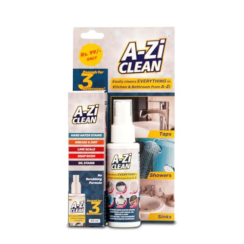 A-Zi CLEAN Tap Cleaner Liquid removes Lime Scale, Hard Water, Soap Scum and Oil Stains for Faucet, Basins, Showers, Bathroom and Kitchen Tap Cleaning 50ml (B0DCNYPHG9) Amazon Price History, Amazon Price Tracker