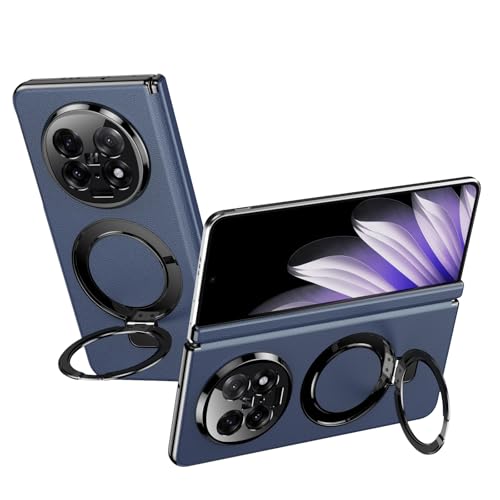 Oppo Find N5 2025 �Ή��P�[�X�A���߉\�ȃL�b�N�X�^���h�A�q���W�ی�A�ϏՌ��A�X�����Ōy�ʂȃf�U�C������������U�[�ی�J�o�[(Blue)