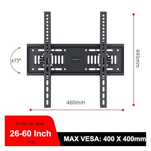 Support mural pour téléviseur à écran plat inclinable charge 50kg - 2