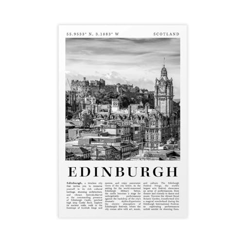 Impression photographique moderne Édimbourg : une toile d'art durable de 50,8 x 76,2 cm