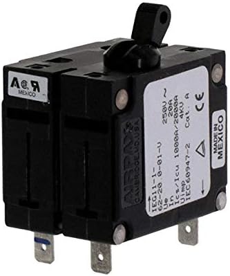 Sensata/AIRPAX, IEG11-1-62-20.0-01-V, Circuit Breaker Hydraulic Magnetic 2Pole 20A