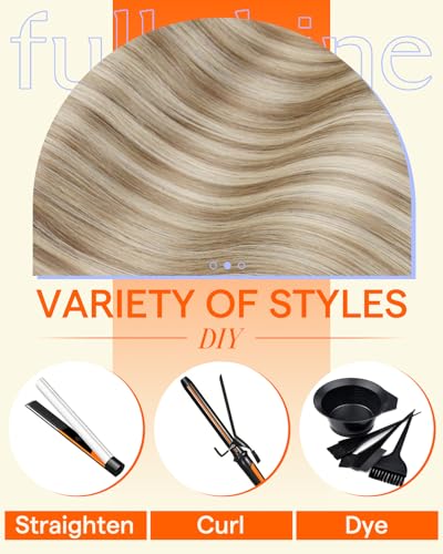 Image of Full Shine Seamless Clip-In Hair Extensions, Platinum Highlights Remy