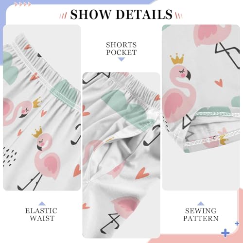 Princess Flamingo Love Boys Long Pants Soft Trousers Elastic Waist Kids Lounge Bottoms with Pockets S-XL4