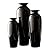 Hosley Set of 3 Black Ceramic Vases in Gift Box. Ideal Gift for Wedding or Special Occasions for Use in Home Office, Decor, Floor Vases, Spa, Aromatherapy Settings O3