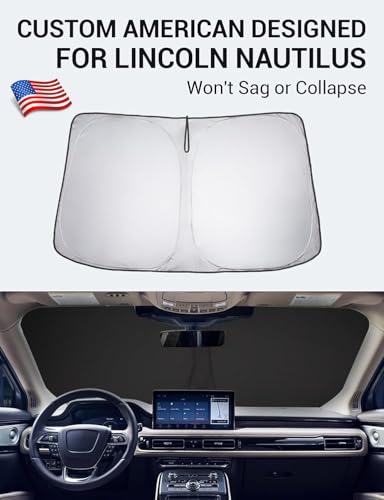 Image of Proadsy 2026 Upgrade Front Windshield Sun Shade Foldable Sunshade Protector Custom Fit 2019-2023 Lincoln Nautilus SUV Accessories, PRS331