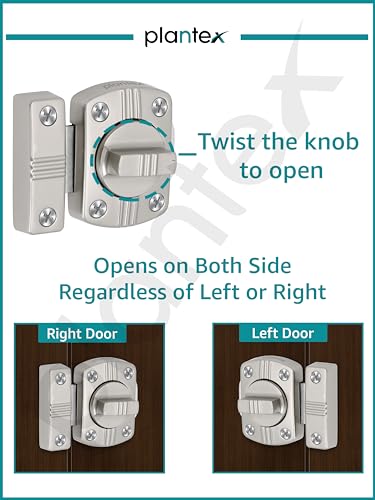 Image of Plantex Baby Latch for Bathroom /Door Latch Lock for Bathroom /Door Stopper /Baby Latch /Door chitkani /Door Latches for Home /Office /Bedroom -Pack of 1 (Satin)