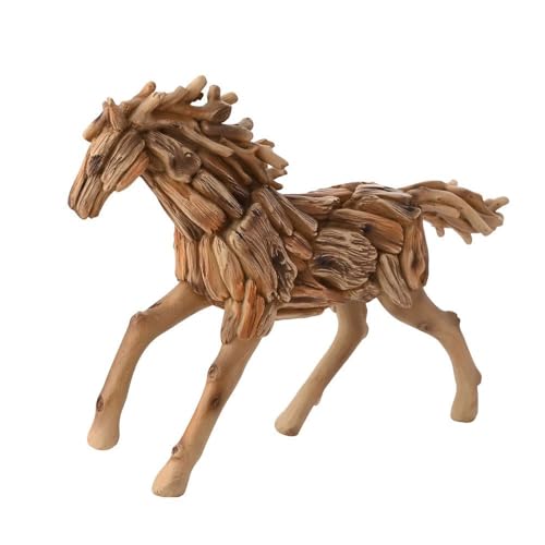 Widdop and Co. Naturecraft – Collection bois flotté – Statue de cheval autoportante effet bois – Figurine/ornement décoratif – Articles ménagers...