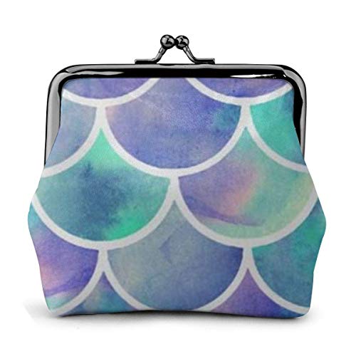 Preisvergleich Produktbild JHGFG Lederbeutel Münzgeldbörse Geldbörse Aquarell Regenbogen Waage der Meerjungfrau Geldbörse für Mädchen ändern