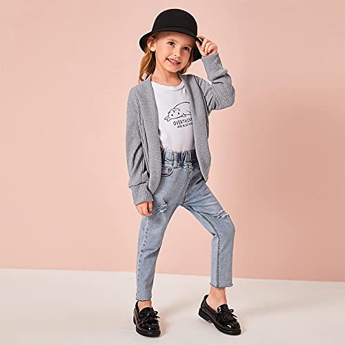 BOIBOKOKO Baby Girls Knit Cardigan Sweater Long Sleeve Open Front Knitted Jacket Solid Color Knitwear Fall Winter Clothes2
