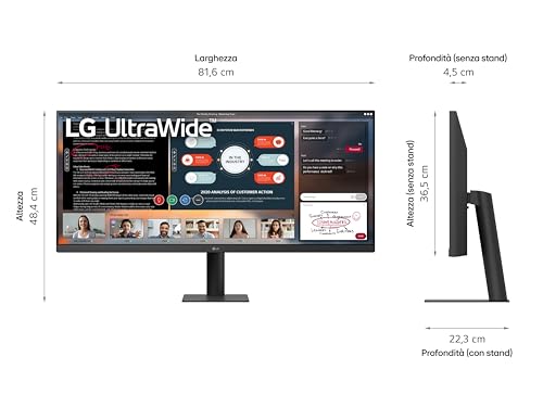 Image of LG 34U511A UltraWide Monitor 34 inch, WFHD 2560x1080 IPS, 21:9 UltraWide, sRGB 99%, HDR400, 100Hz, Height Adjustable, Eye Care, VESA Mount, Tilt, HDMI, Display Port