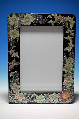 Amazon.co.jp: 韓国 伝統工芸高級螺鈿フォトフレーム花と蝶 古商品