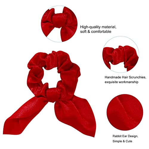 Ondder Hair Scrunchies For Women 15 Pcs Hair Scrunchies For Women’s Hair Cute Girls Bow Scrunchies For Hair Ribbon Scrunchies With Bow Elastic Hair Ties Bands Ponytail Holder Hair Accessories For Women Girls Kids -Red #TOP4