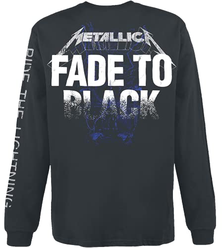 Générique Metallica Fade Homme T-Shirt Manches Longues Noir Regular/Coupe Standard - Les Beatles, Paul McCartney, John Lennon, RIngo Starr, George Harrison Générique Metallica Fade Homme T-Shirt Manches Longues Noir Regular/Coupe Standard – Image 3