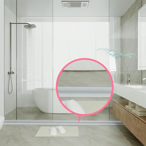 Image of Silicone Water Guard for Shower & Kitchen - Flexible Self-Adhesive Barrier for Sinks, Tubs & Counters - Prevents Water Spills & Keeps Surfaces Dry
