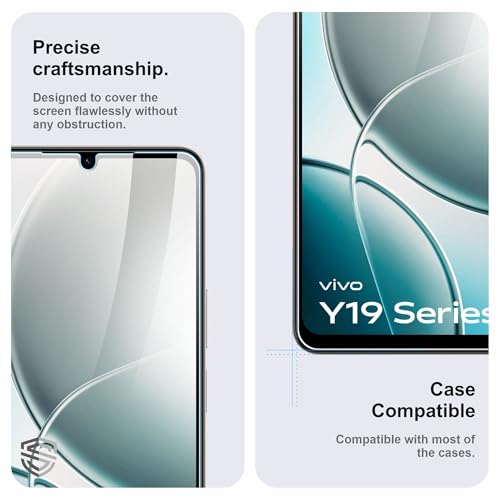 Image of Military-Grade Gorilla Tempered Glass For Vivo Y19, Y19e, Vivo T4 Lite and iQOO Z10 Lite (6.74 Inch) With Installation Kit | Edge to Edge Coverage | Black