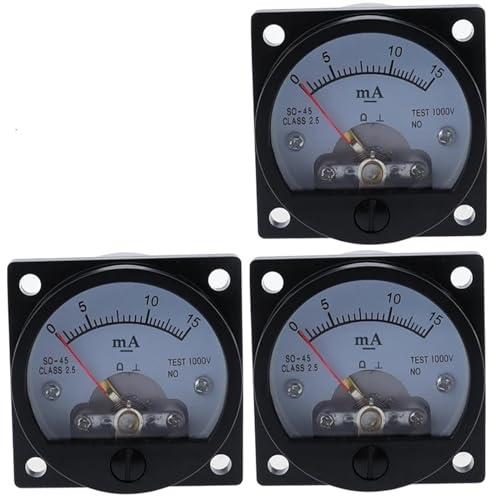 Ampèremètre DC 0-100mA classe 2.5 cadran rond analogique SO-45 noir haute lisibilité