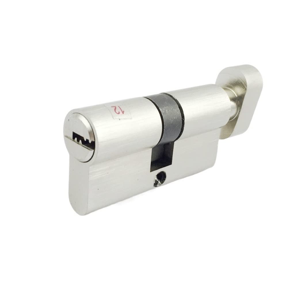 Door Lock Cylinder, Security Copper Cylinder Lock 60mm 5 Pcs Brass Keys for Wooden Metal Doors