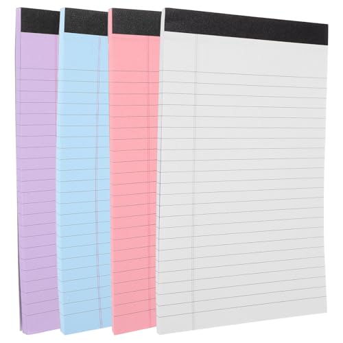 Bloc de notas legales A5 con 50 hojas para oficina, paquete de 4 cuadernos en colores aleatorios