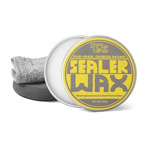 BOOWAN NICOLE Paste Sealer Wax with Carnauba and Beeswax - Clear - Perfect for Wooden Stone Concrete Jesmonite, Food-Grade Waterproof & Color Protection(3.5Fl Oz) Cover