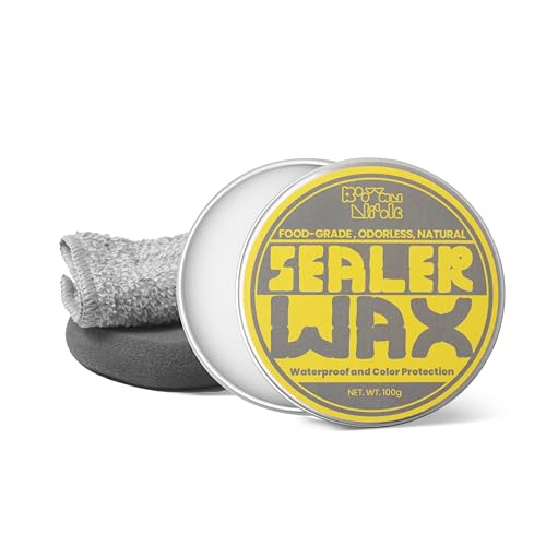 BOOWAN NICOLE Paste Sealer Wax with Carnauba and Beeswax - Clear - Perfect for Wood Stone Concrete Jesmonite, Food-Grade Waterproof