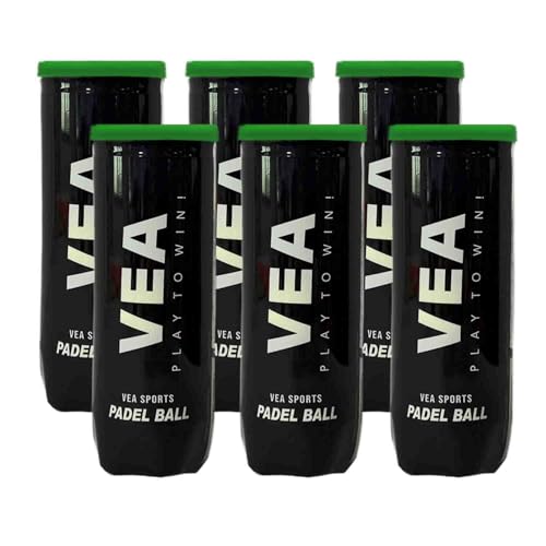 VEA Padel Balls Premium Pressurized Padel Balls for Match & Training Long-Lasting Bounce Durable Felt 6 Cans - 18Balls