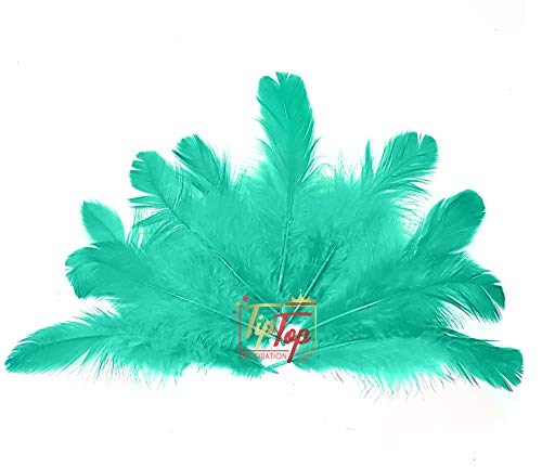 Image of Natural Dyed Feathers 10 cm (80 pieces) (Turquoise)
