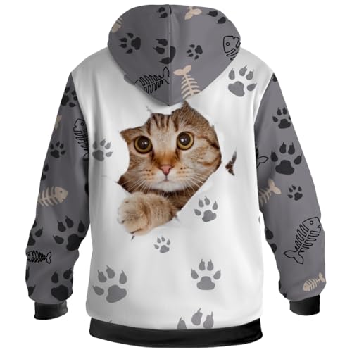 Cat Jacket for Men Women Paw Coat Hoodied Sweatshirts Zip Up Hoodies3