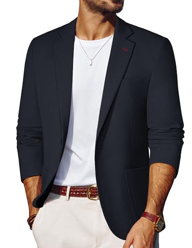 PJ PAUL JONES Veste d'été légère en lin pour homme avec un bouton, bleu marine, S