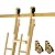 DIYHD 5FT Wooden Ladder Rolling Hardware Sliding Library Ladder Track Floor Rollers with Brake,Golden,No Ladder