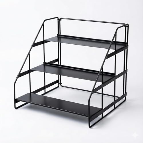 Image of Bathroom Floating Shelves Organizer 3 Steps for Spice Rack Holder Cabinet & Drawer Spice Rack Set for Kitchen (Kitchen)