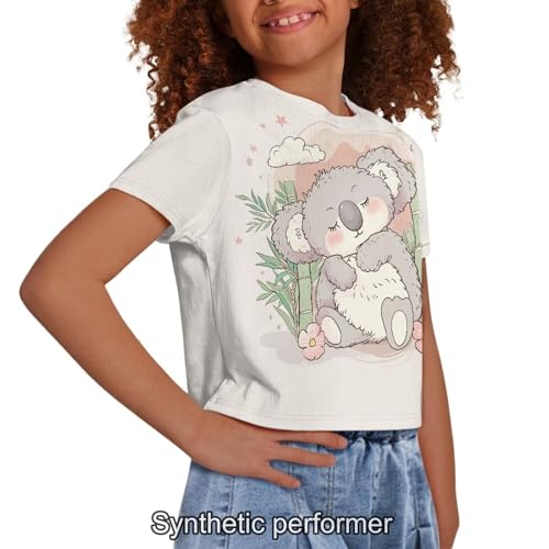 Image of 4th of July Shirt for Girls 7-8 Years US Flag Crop Tops Kids Outfit Independent Day Graphic Tee-